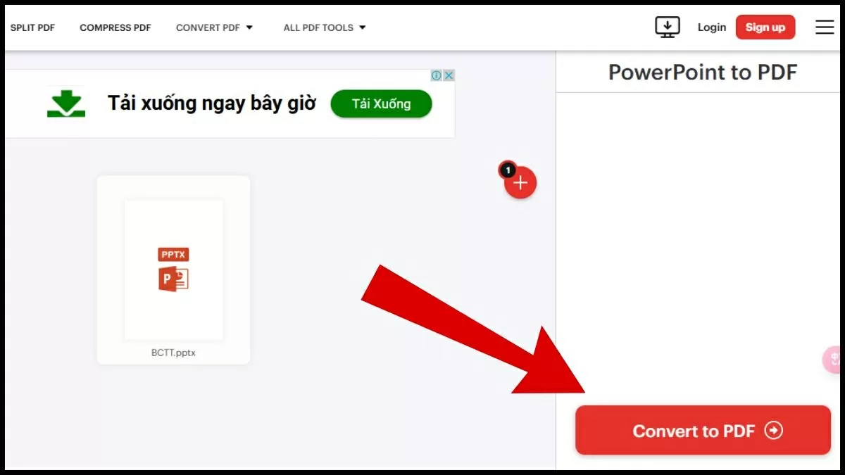 Nhấn nút “Convert to PDF”