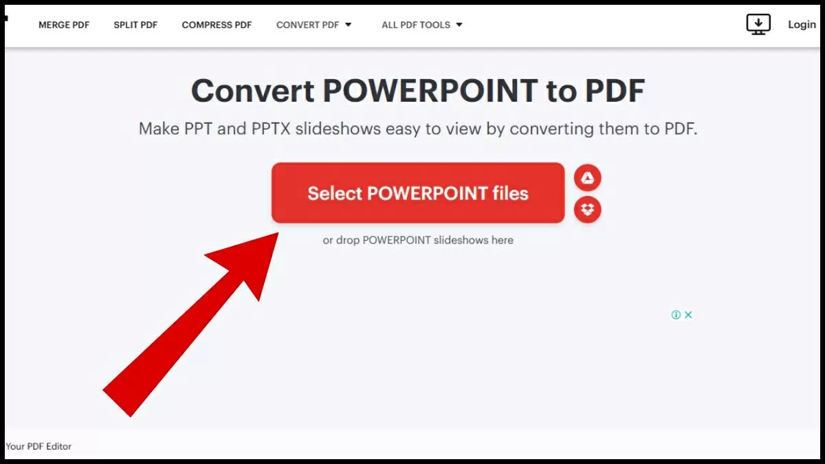 Ấn nút “Select POWERPOINT files”