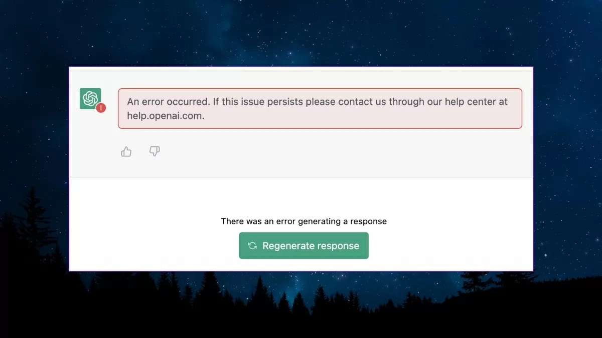 Lỗi hiển thị “An error occurred”