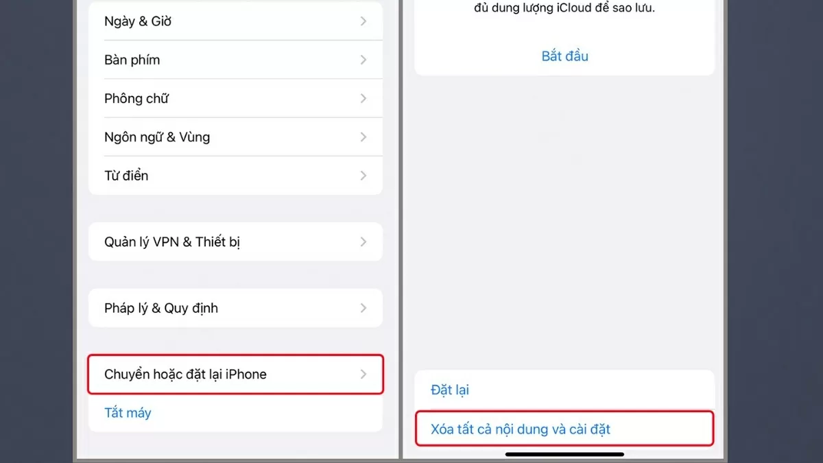 Khôi phục cài đặt gốc Khôi phục cài đặt gốc