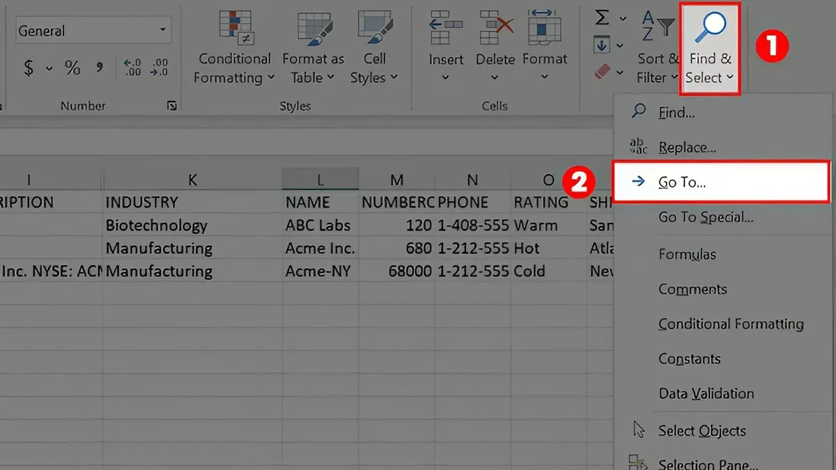 Lỗi Excel bị ẩn dòng 1 2 3 bằng Go to nhanh chóng