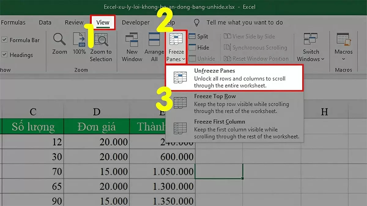 Mở file Excel đang gặp lỗi và thao tác theo 3 bước Mở file Excel đang gặp lỗi và thao tác theo 3 bước