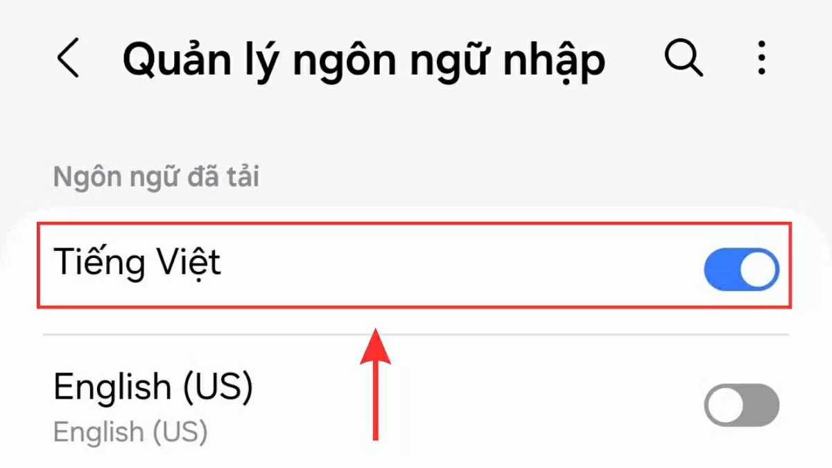 Chọn mục Quản lý ngôn ngữ nhập
