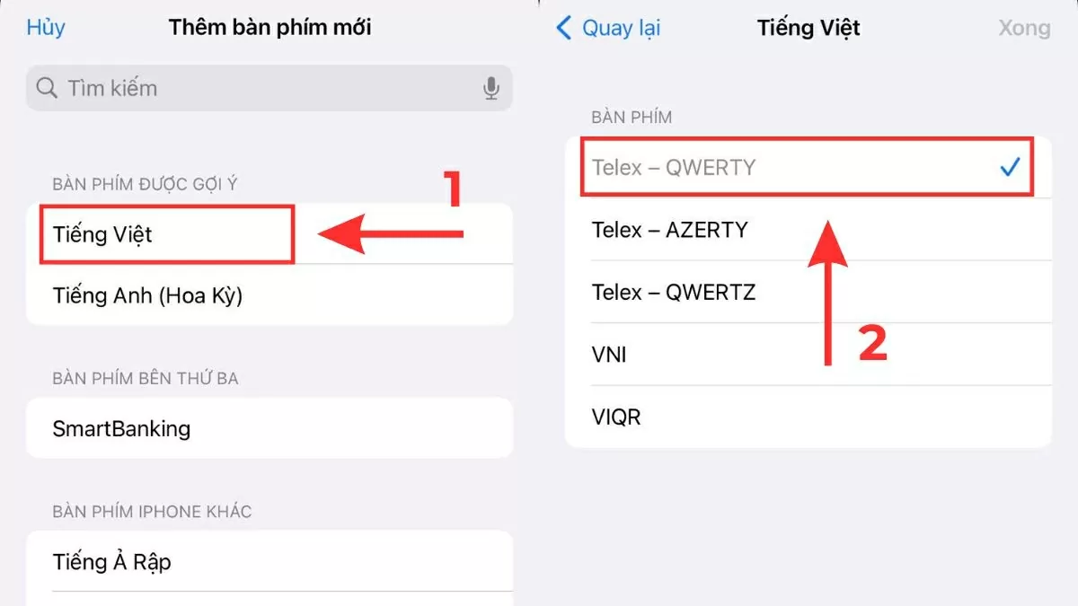 Nhấn vào tùy chọn