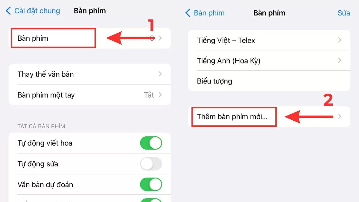 Tìm đến mục Bàn phím