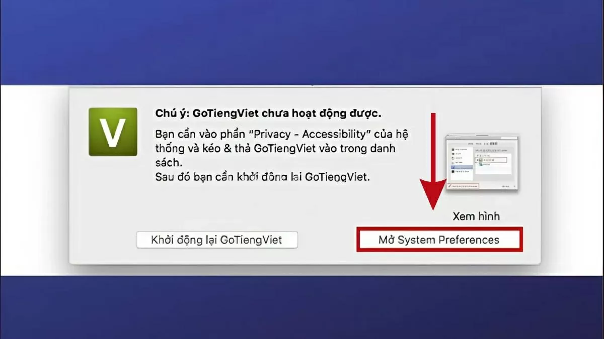 Khởi chạy ứng dụng GoTiengViet