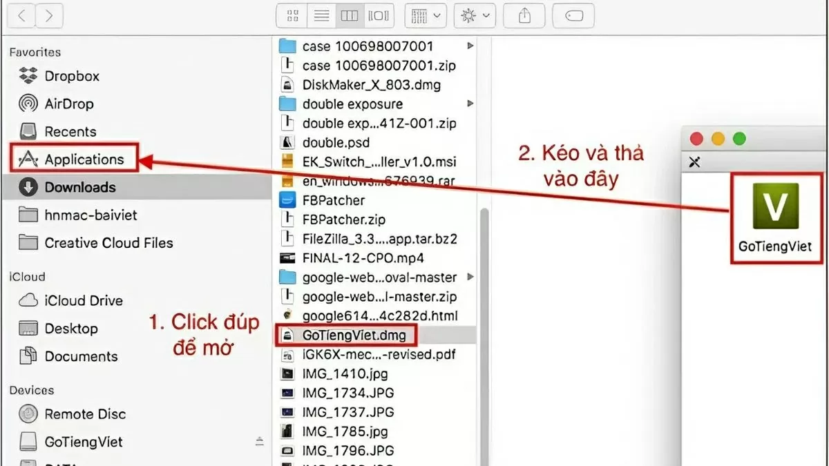 Mở file cài đặt vừa tải về