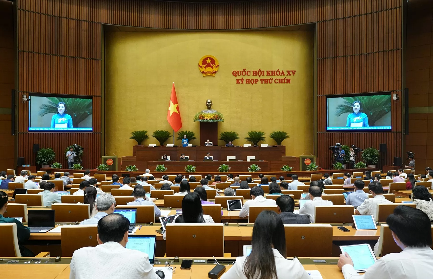 Kỳ họp thứ 9, Quốc hội khóa XV sáng ngày 6/5. (Nguồn: Quốc hội) Kỳ họp thứ 9, Quốc hội khóa XV sáng ngày 6/5. (Nguồn: Quốc hội)