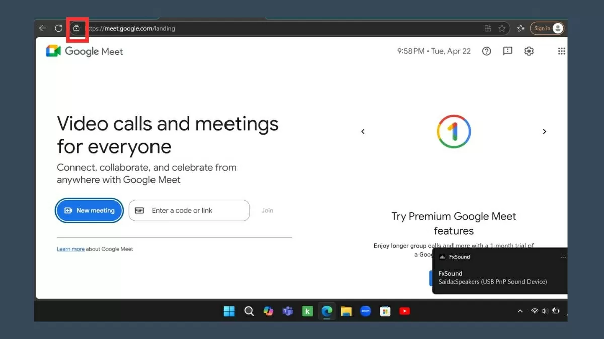 Truy cập Google Meet bằng trình duyệt 