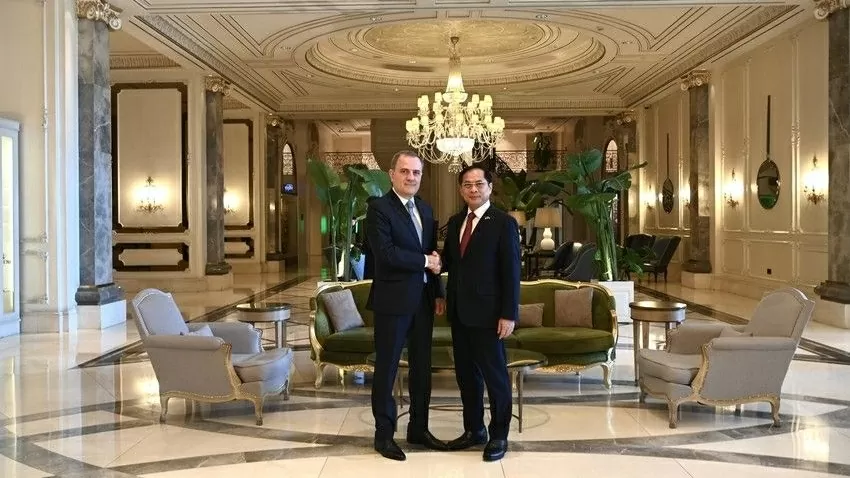Deputy PM, FM Bui Thanh Son holds meeting with Azerbaijani FM Jeyhun Bayramov in Baku