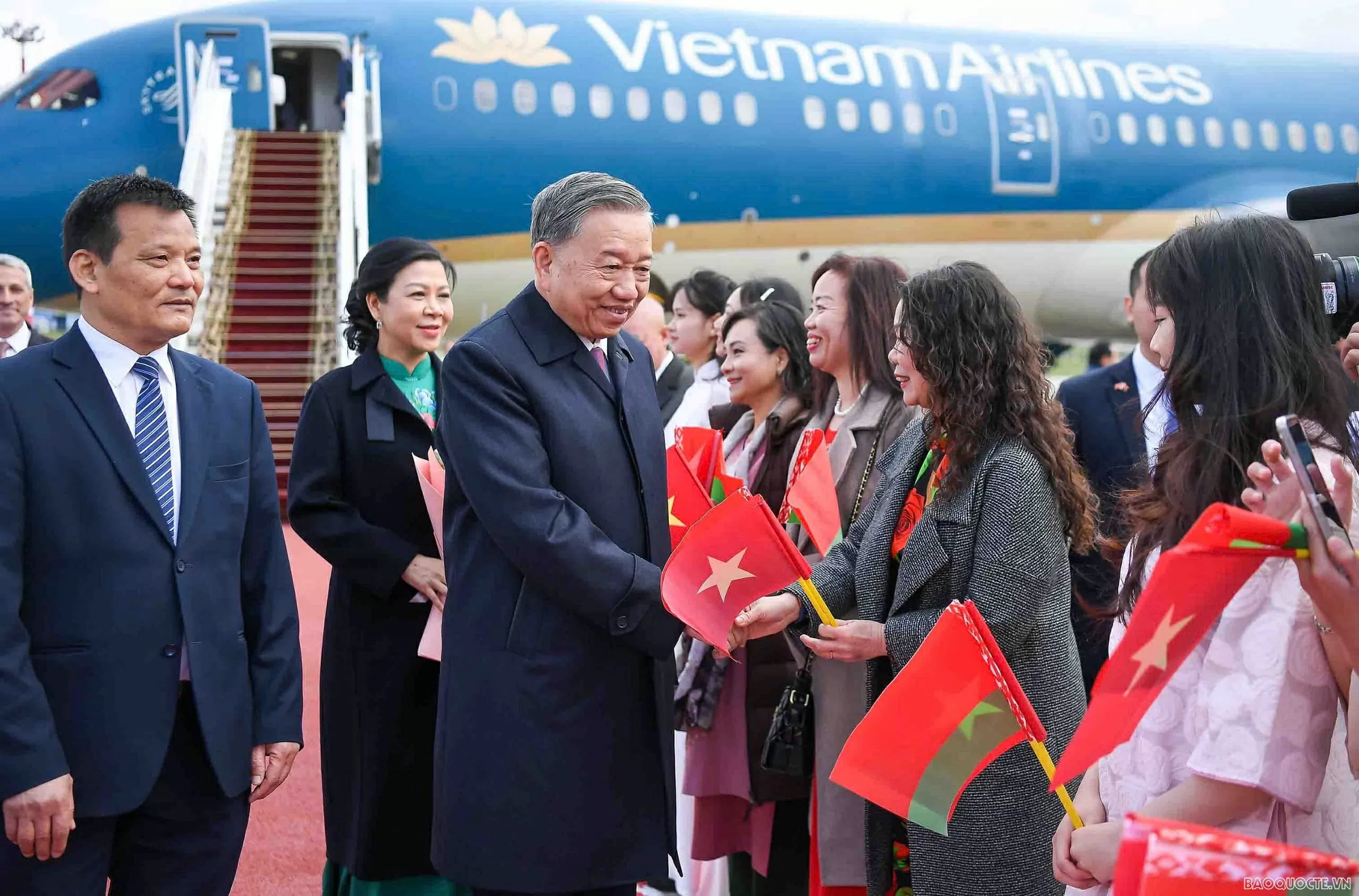 Tổng Bí thư Tô Lâm và Phu nhân bắt đầu thăm cấp Nhà nước Belarus