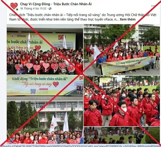 Hội Chữ thập đỏ Việt Nam cảnh báo lừa đảo mạo danh Chiến dịch 'Triệu bước chân nhân ái'