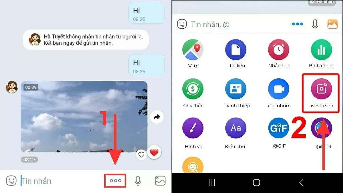 Bắt đầu tính năng livestream. Bắt đầu tính năng livestream.