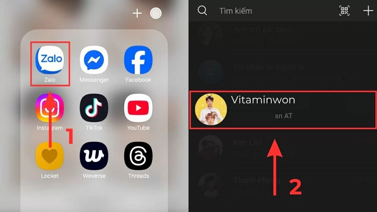 Truy cập vào nhóm Zalo cần livestream