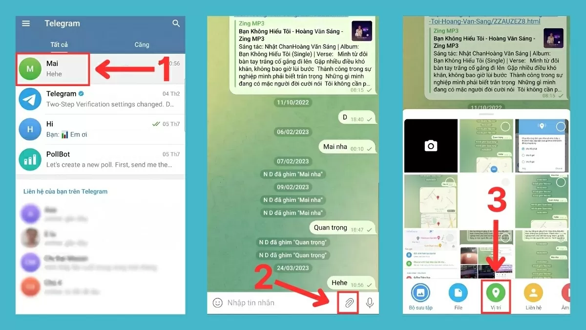 Mở ứng dụng Telegram.
