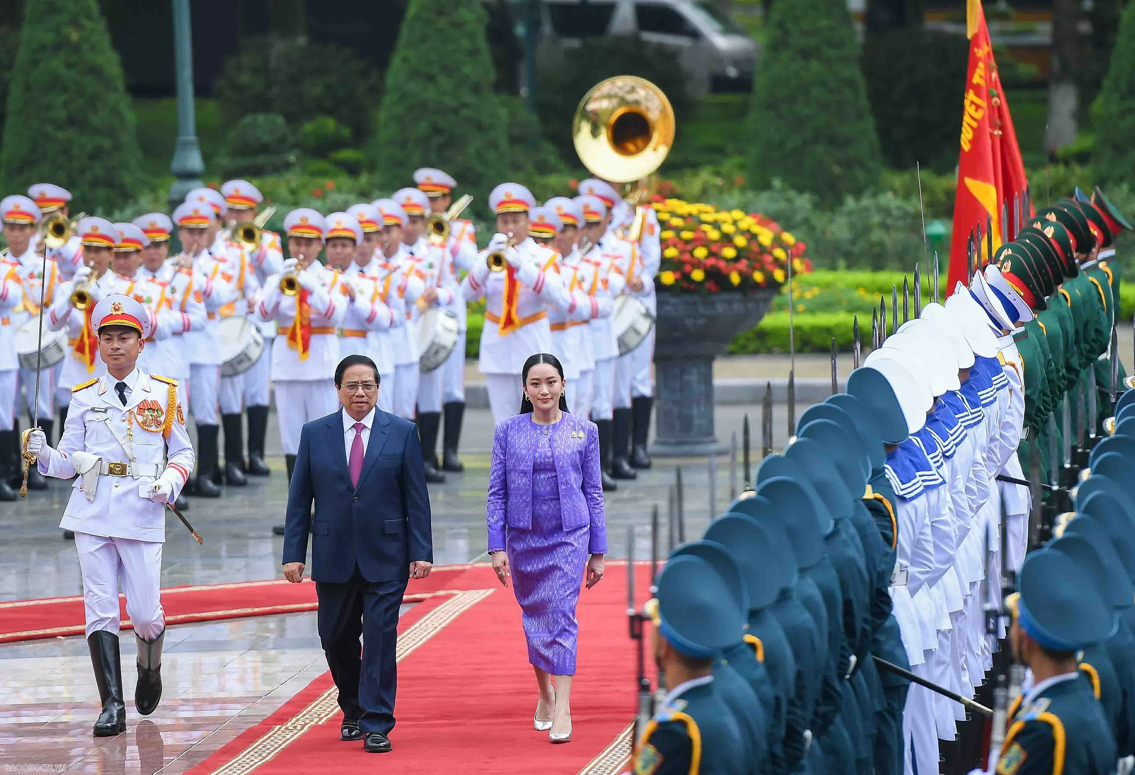 Prime Minister  Pham Minh Chinh chairs welcome ceremony for Thai PM