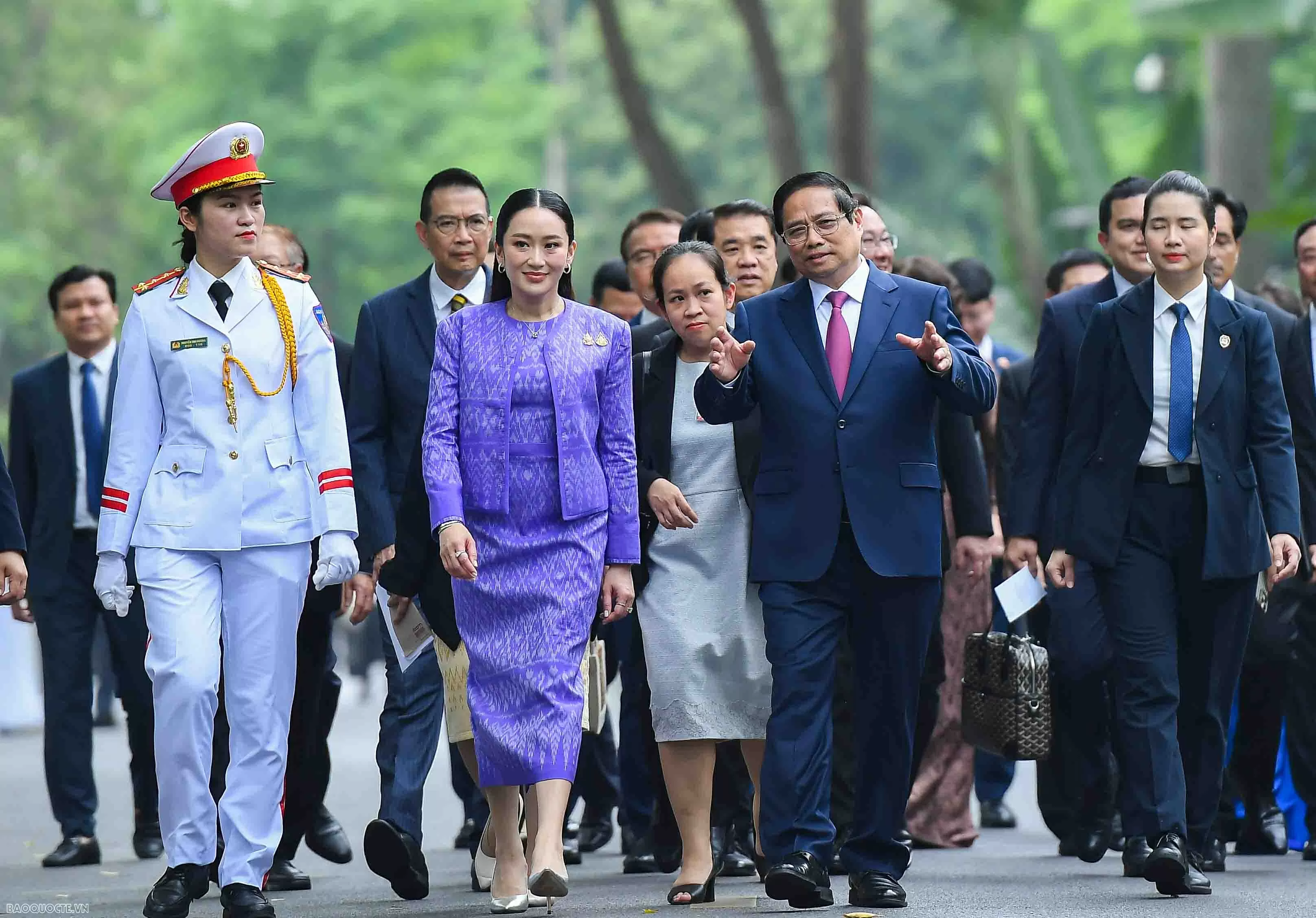 Welcome ceremony held for Thai Prime Minister Paetongtarn Shinawatra