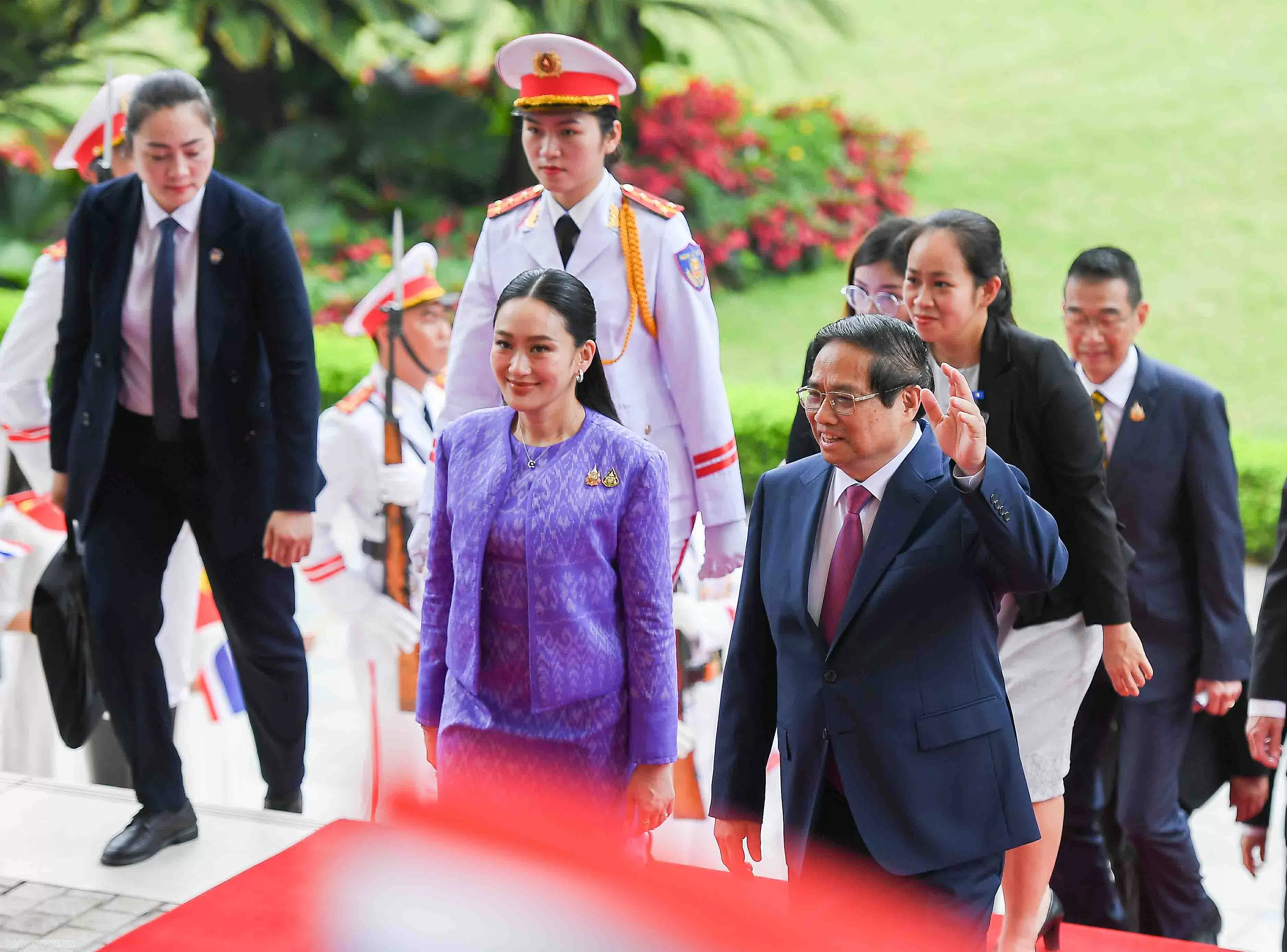 Welcome ceremony held for Thai Prime Minister Paetongtarn Shinawatra
