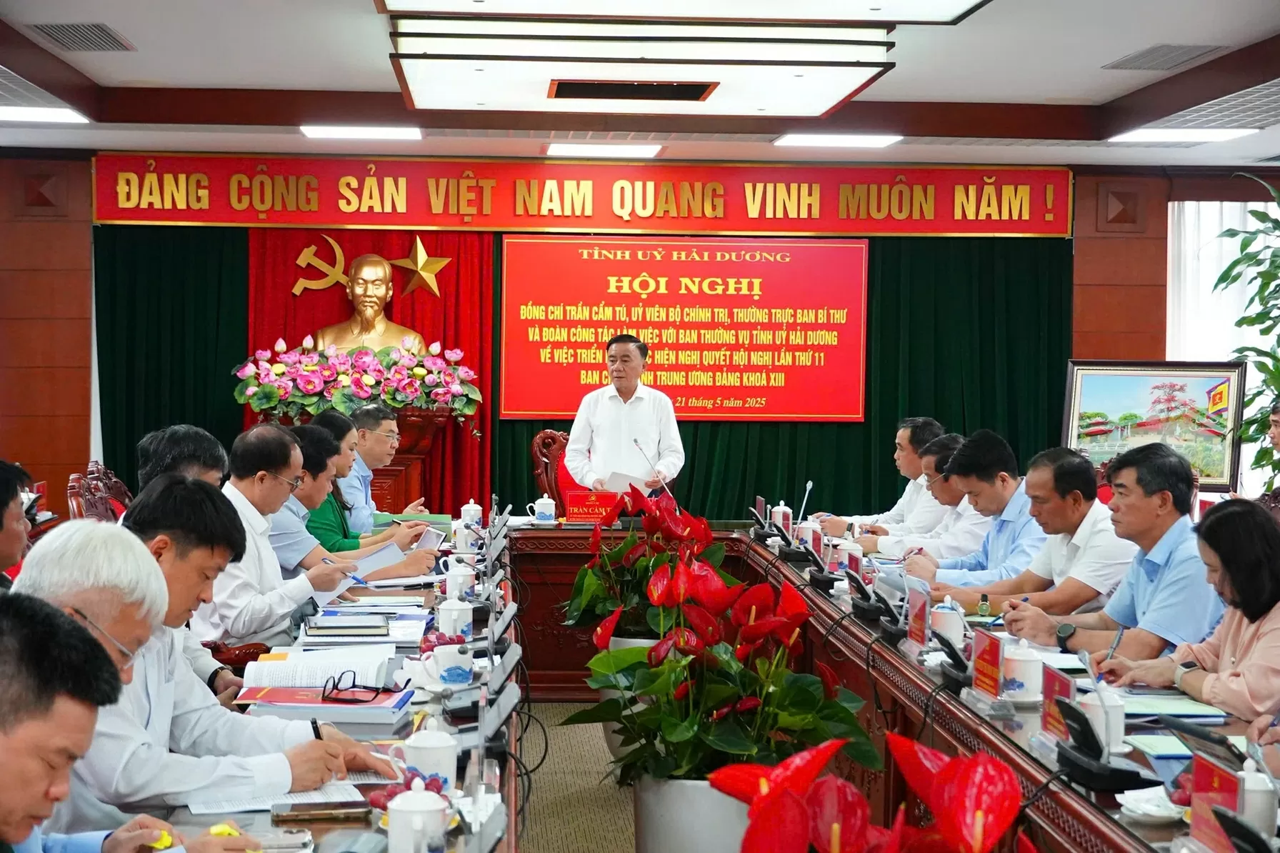 Quang cảnh buổi làm việc. (Nguồn: Báo Hải Dương)