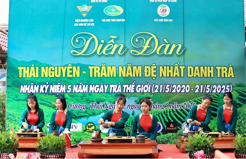 Phần trình diễn nghệ thuật pha trà của các Trà Nương Thái Nguyên. Phần trình diễn nghệ thuật pha trà của các Trà Nương Thái Nguyên.