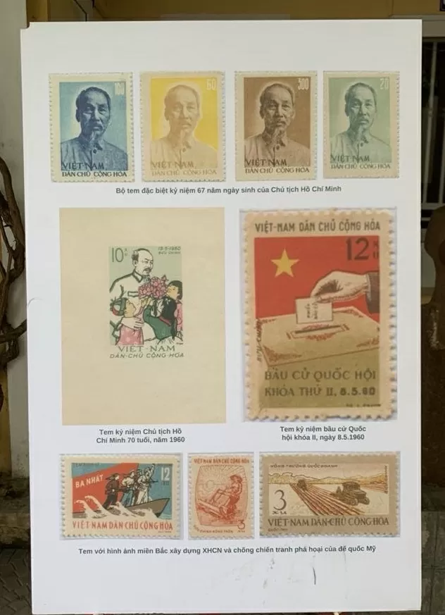Hành trình và sự nghiệp vĩ đại của Chủ tịch Hồ Chí Minh qua những con tem, bưu ảnh
