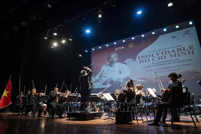 A performance of the Venezuelan national symphony orchestra.