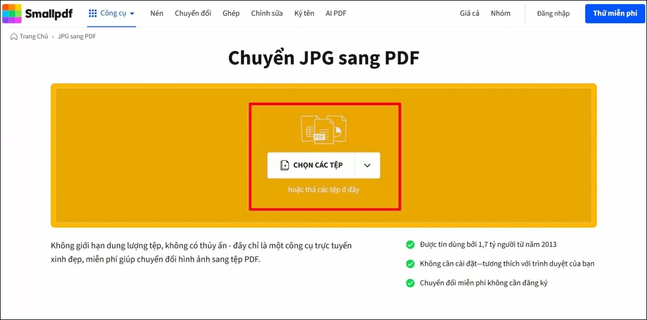 Truy cập vào một trong hai công cụ chuyển đổi ảnh sang Word.