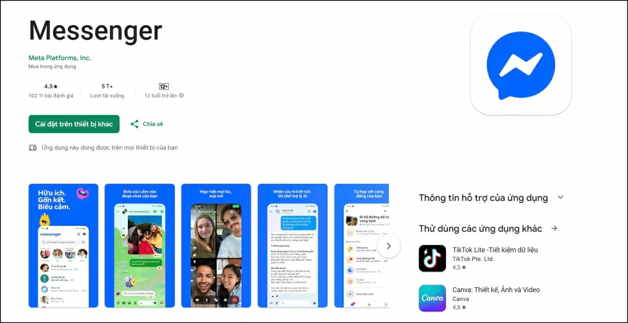 Hãy cập nhật Messenger lên phiên bản mới nhất.