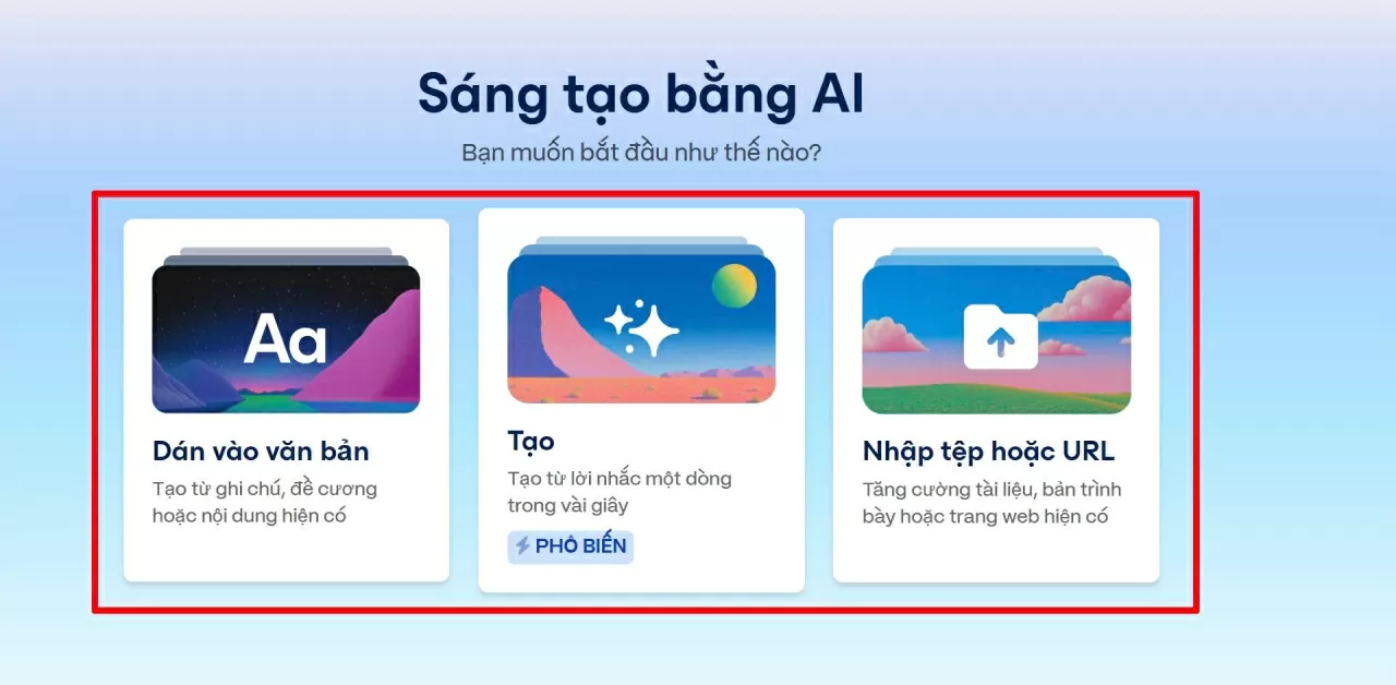 Bạn sẽ thấy 3 tùy chọn.