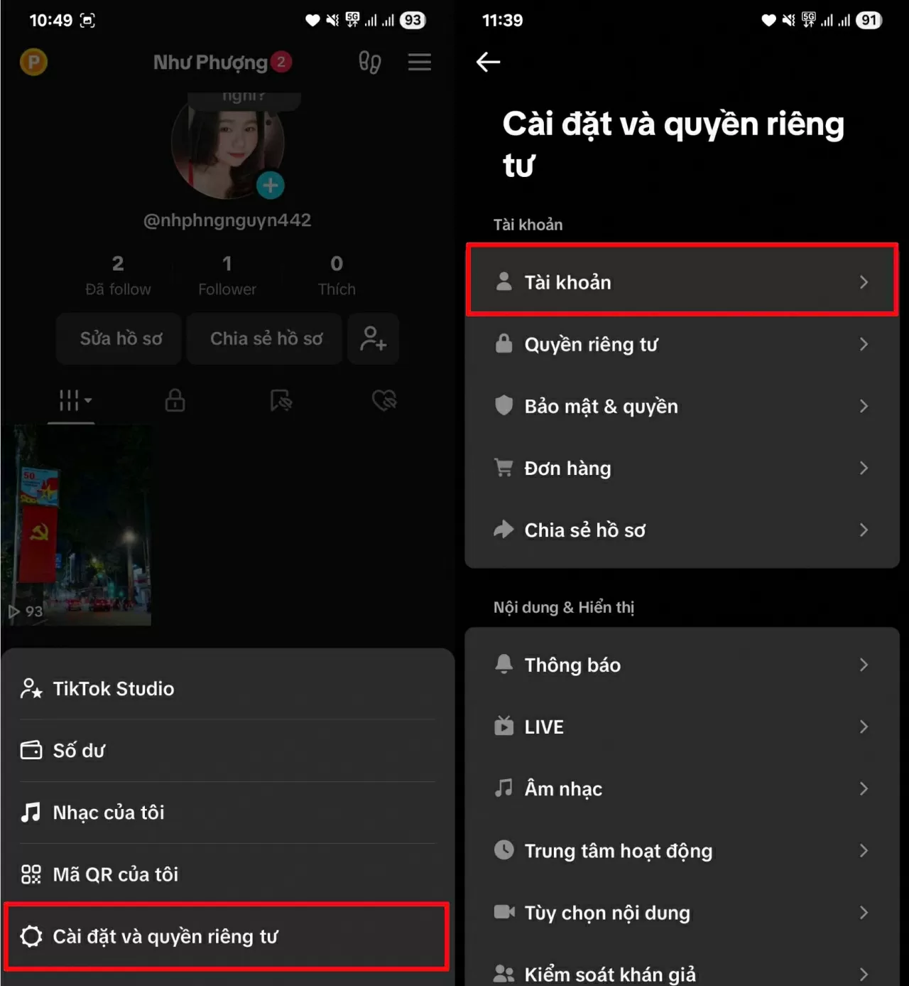 Mở ứng dụng TikTok.