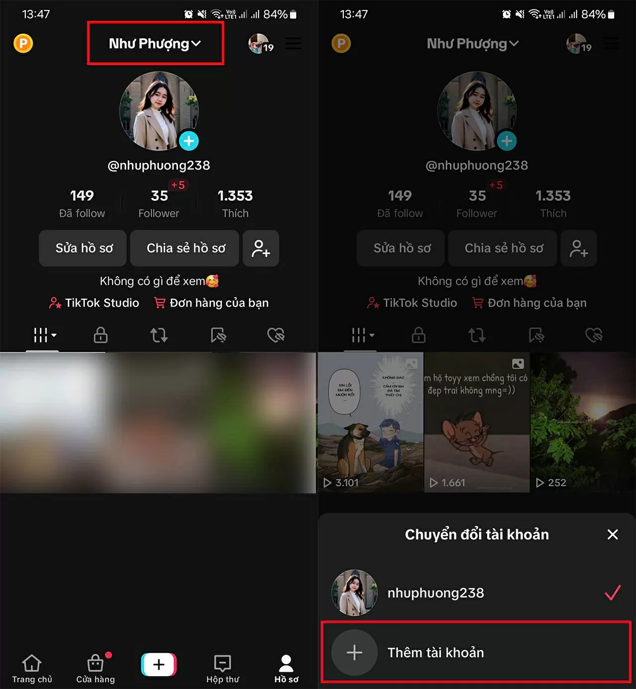 Mở ứng dụng TikTok trên điện thoại.
