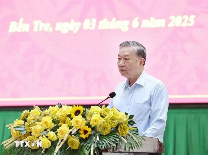 General Secretary To Lam outlined plan for newly merged Vinh Long province to be growth hub of Mekong Delta