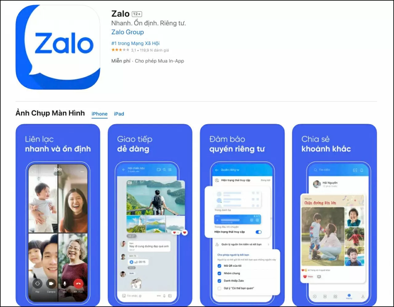 Hãy cập nhật Zalo. Hãy cập nhật Zalo.