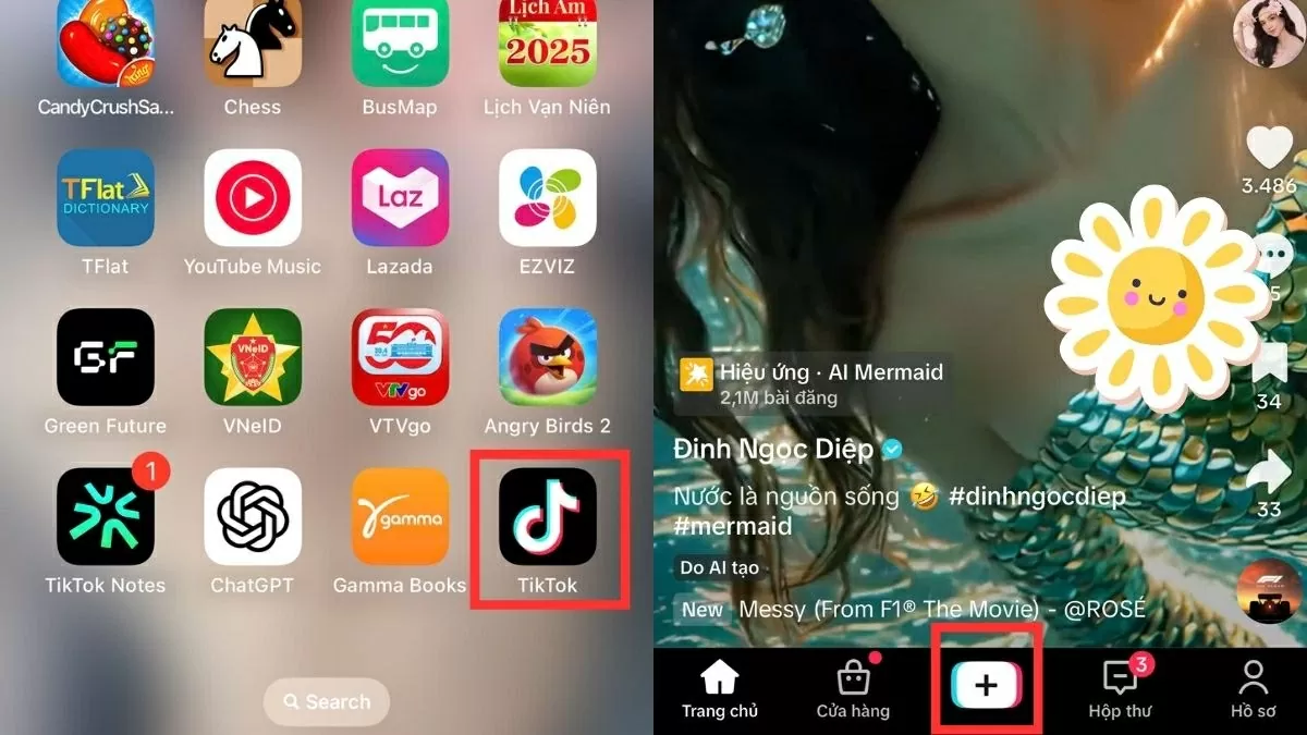 Mở ứng dụng TikTok.