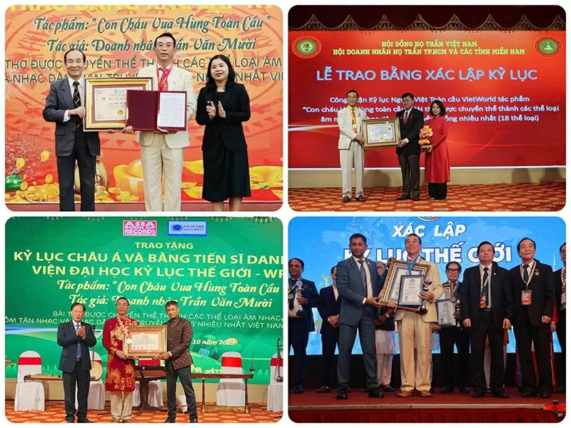 Giáo sư danh dự - Kỷ lục gia thế giới Trần Văn Mười: Người con xứ Thanh lan tỏa văn hóa Việt ra thế giới bằng thơ ca