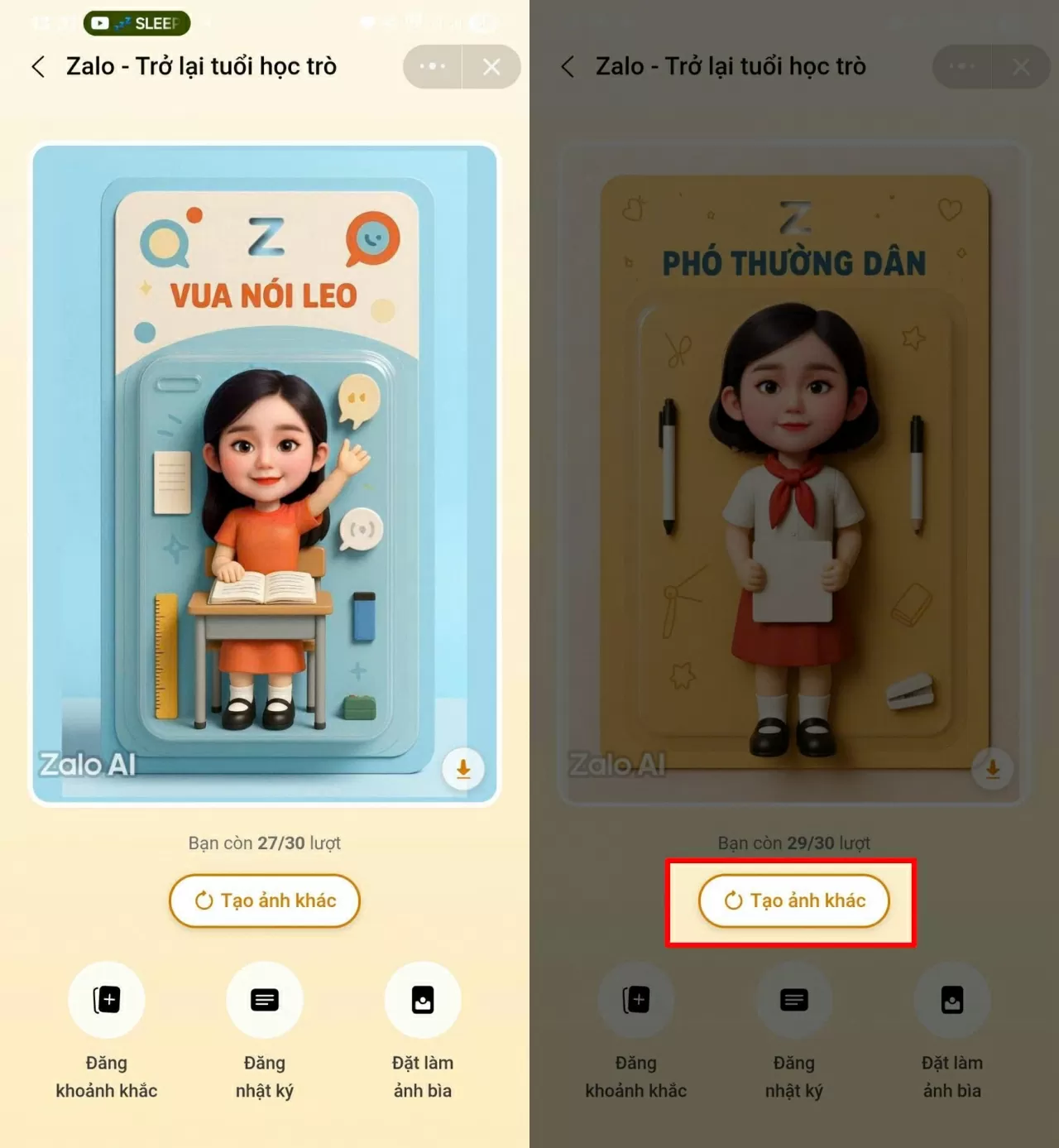 Chờ vài giây để hệ thống xử lý và hiển thị ảnh.