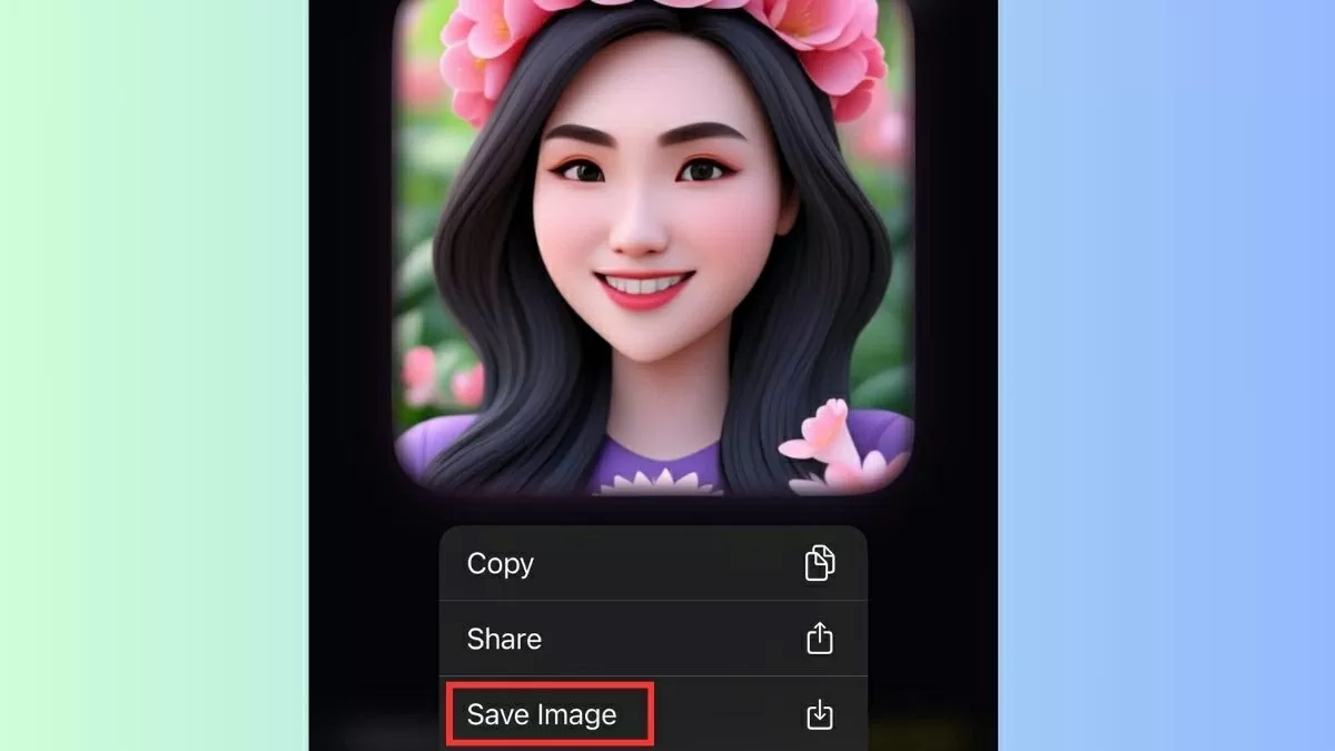 Lưu ảnh về máy.