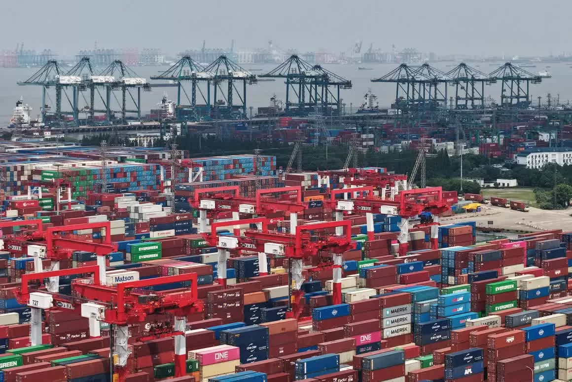 Các container tại Cảng Thượng Hải, Trung Quốc. (Nguồn: Getty Images)