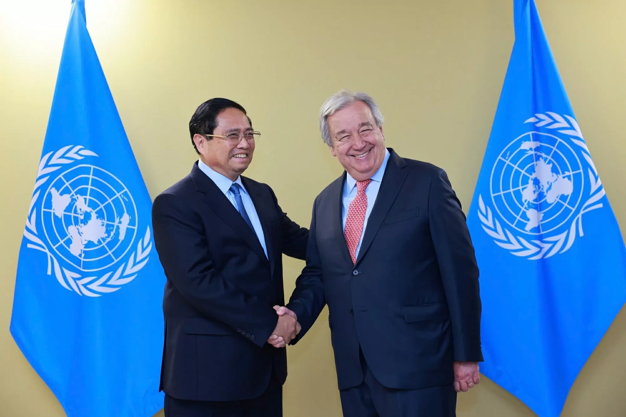 Thủ tướng Phạm Minh Chính đã có cuộc gặp với Tổng Thư ký Liên hợp quốc Antonio Guterres Các cuộc tiếp xúc giữa lãnh đạo Liên hợp quốc và Việt Nam trở thành truyền thống