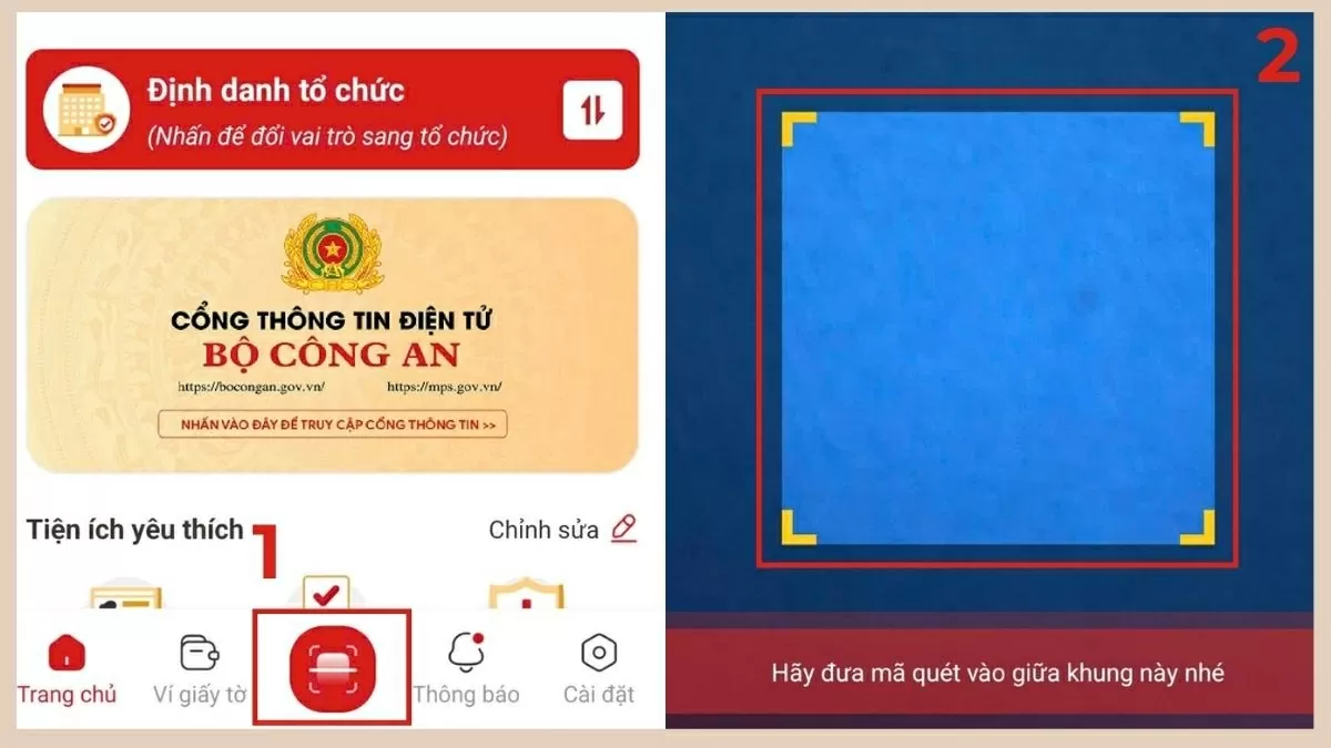 Chọn mục “Quét mã QR”. Chọn mục “Quét mã QR”.