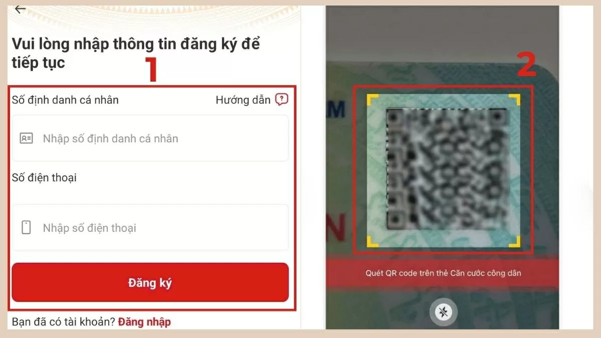 Mở ứng dụng VNeID. Mở ứng dụng VNeID.