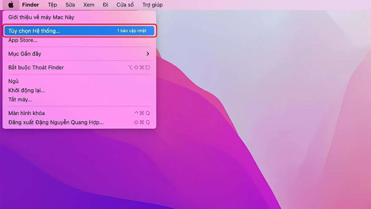 Chọn Cài đặt hệ thống (System Settings).