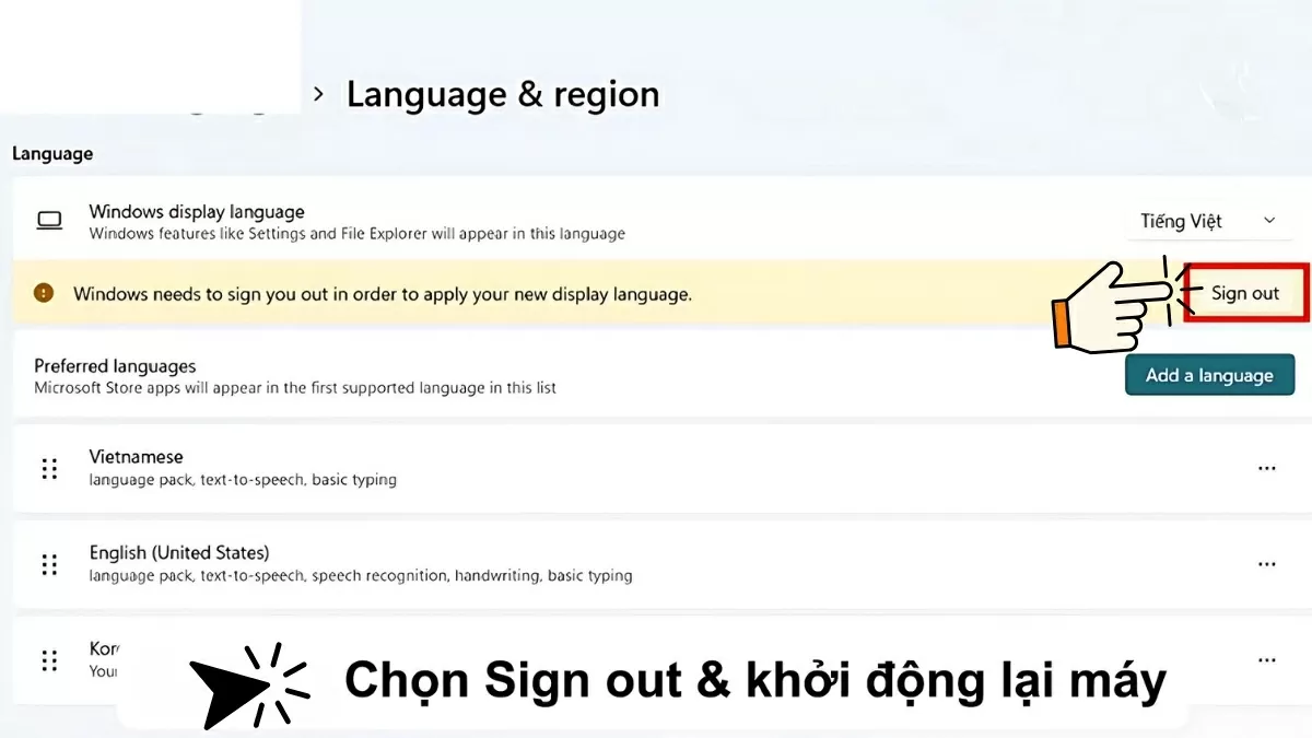 Hoàn tất thay đổi.