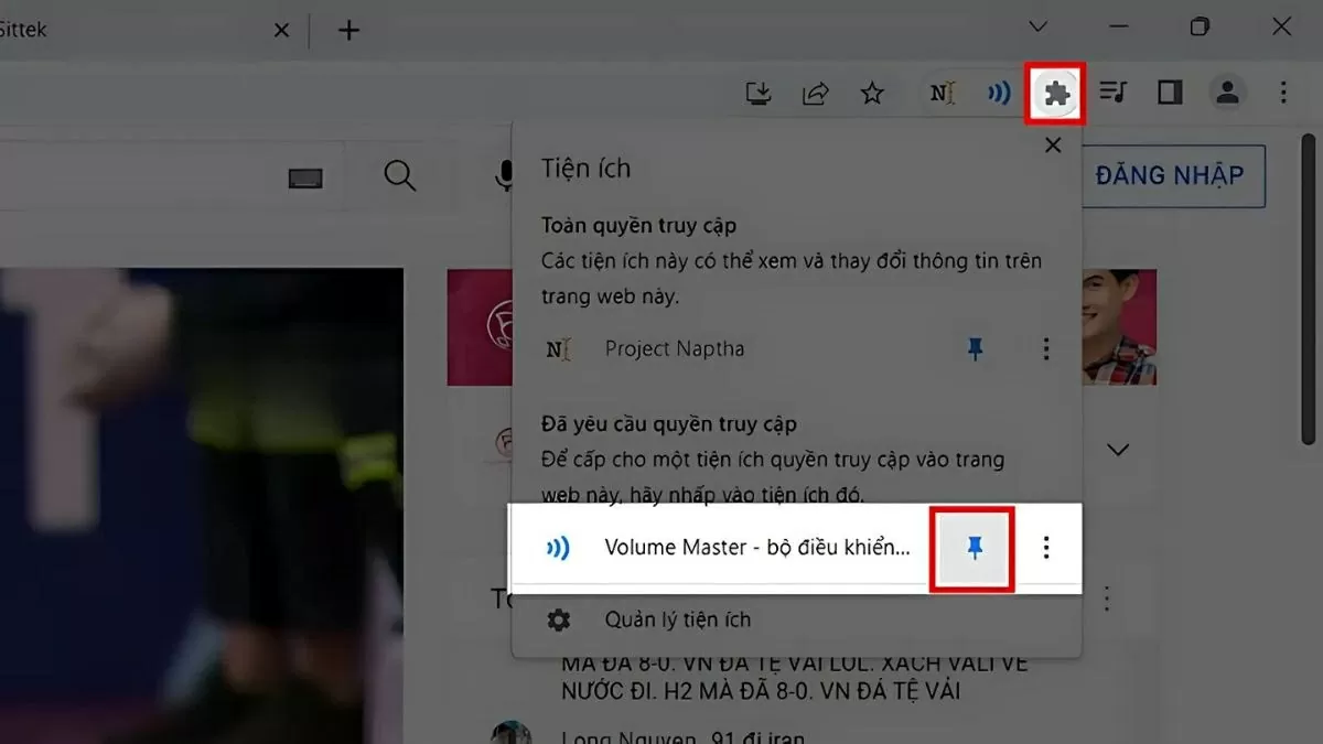 Hãy nhấn vào biểu tượng mảnh ghép.