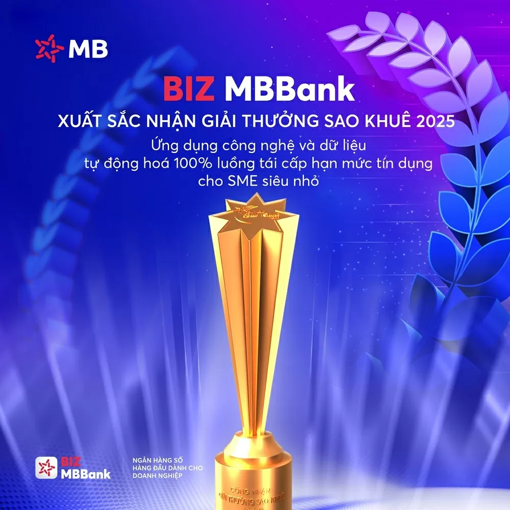 Đề cử “Tự động hoá Toàn trình Sản phẩm Tín chấp SME siêu nhỏ BIZ MBBANK được vinh danh tại Lễ biểu dương thành tựu tác động vì Việt Nam số 2026