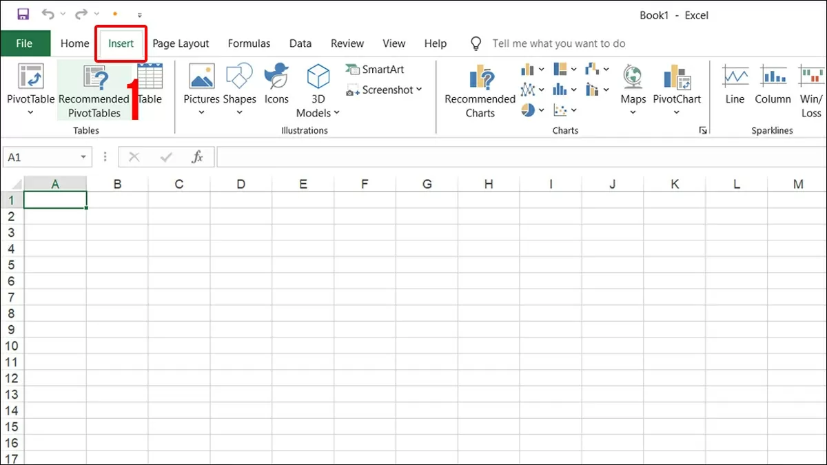 Mở file Excel cần chèn PDF.