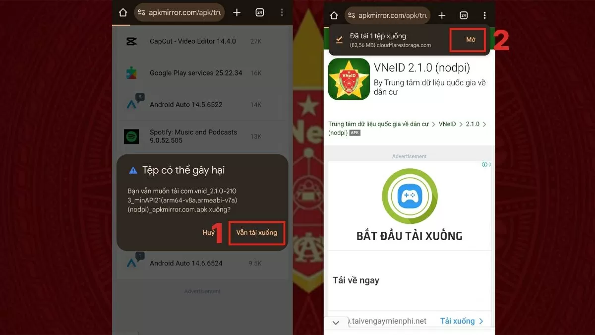  Chọn “OK” để xác nhận tải.