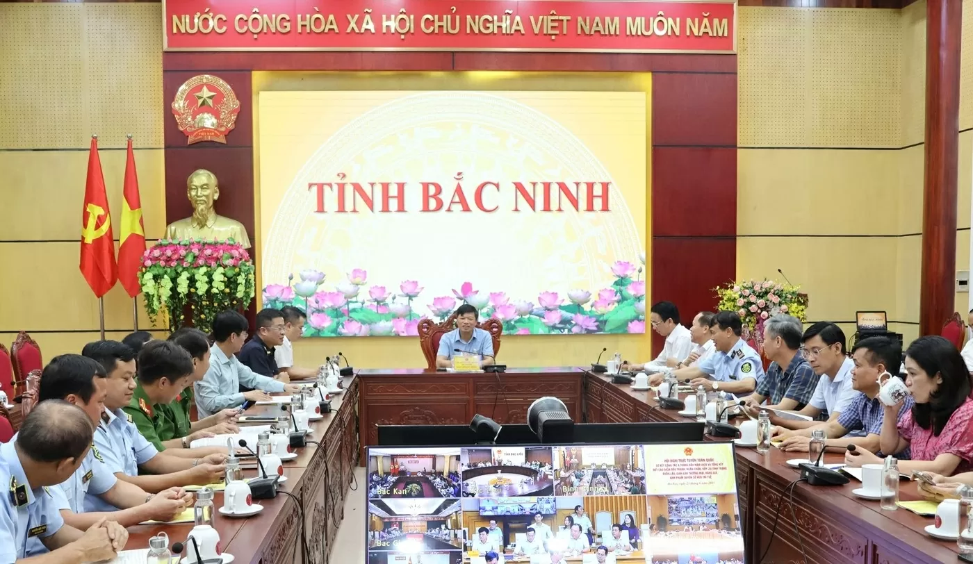 Toàn cảnh hội nghị tại điểm cầu Bắc Ninh. (Nguồn: Thương hiệu và Công luận) Toàn cảnh hội nghị tại điểm cầu Bắc Ninh. (Nguồn: Thương hiệu và Công luận)