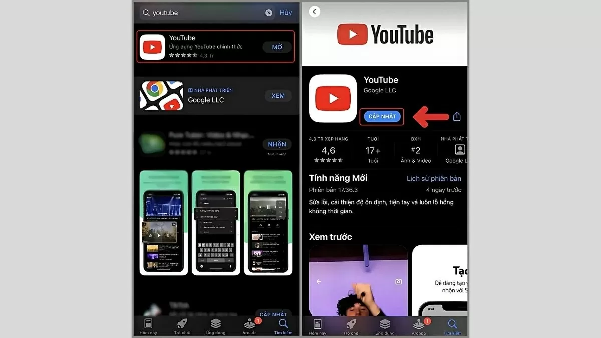 Trước tiên, truy cập ứng dụng YouTube. Trước tiên, truy cập ứng dụng YouTube.