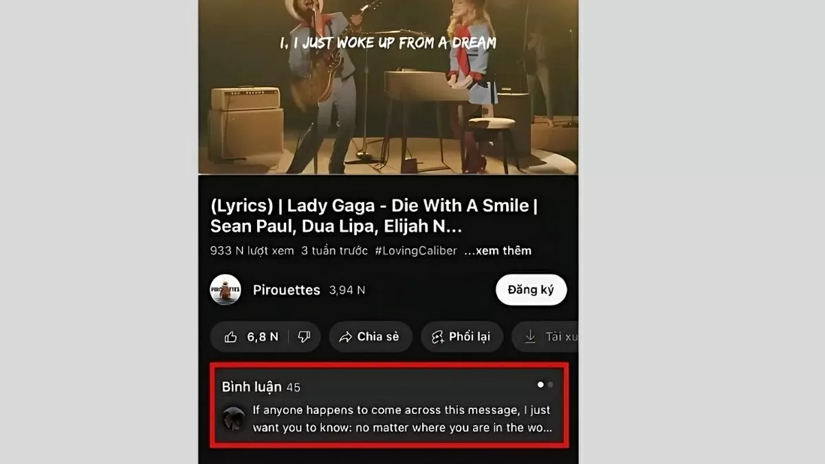Mở video có phần bình luận nước ngoài. Mở video có phần bình luận nước ngoài.
